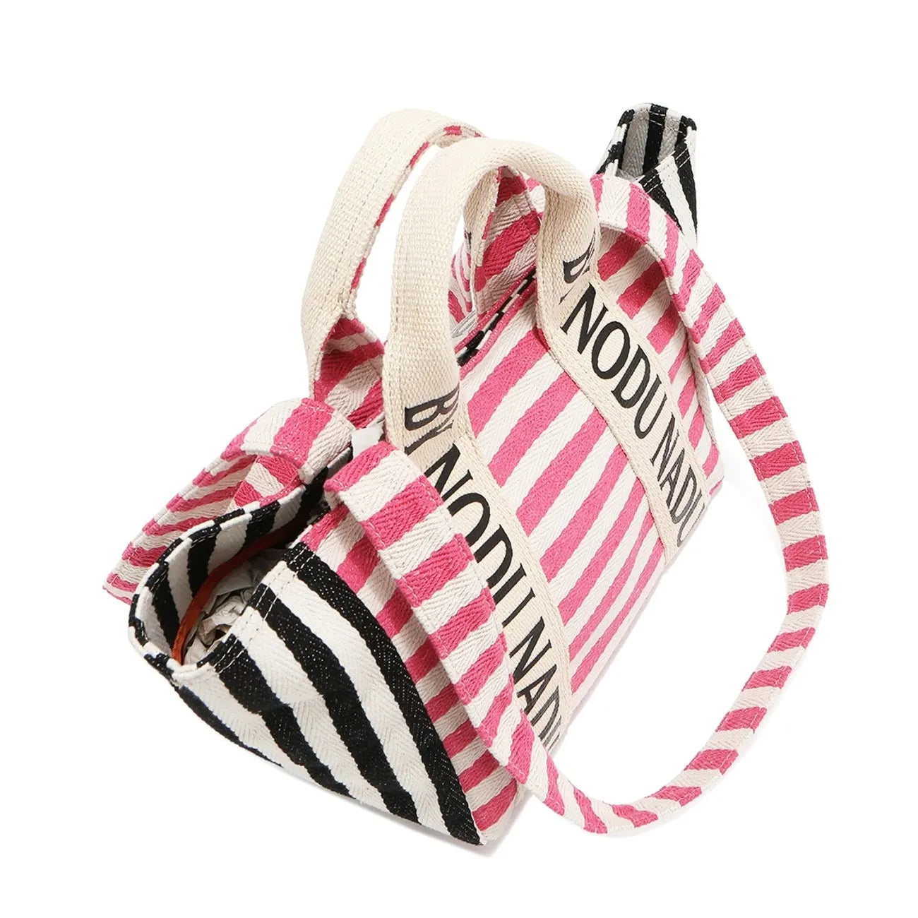 Nicole Lee USA Letter Striped Tote Bag Trendsi