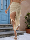 Women Asymmetric Tassel Wrap Skirt nicholesgifts