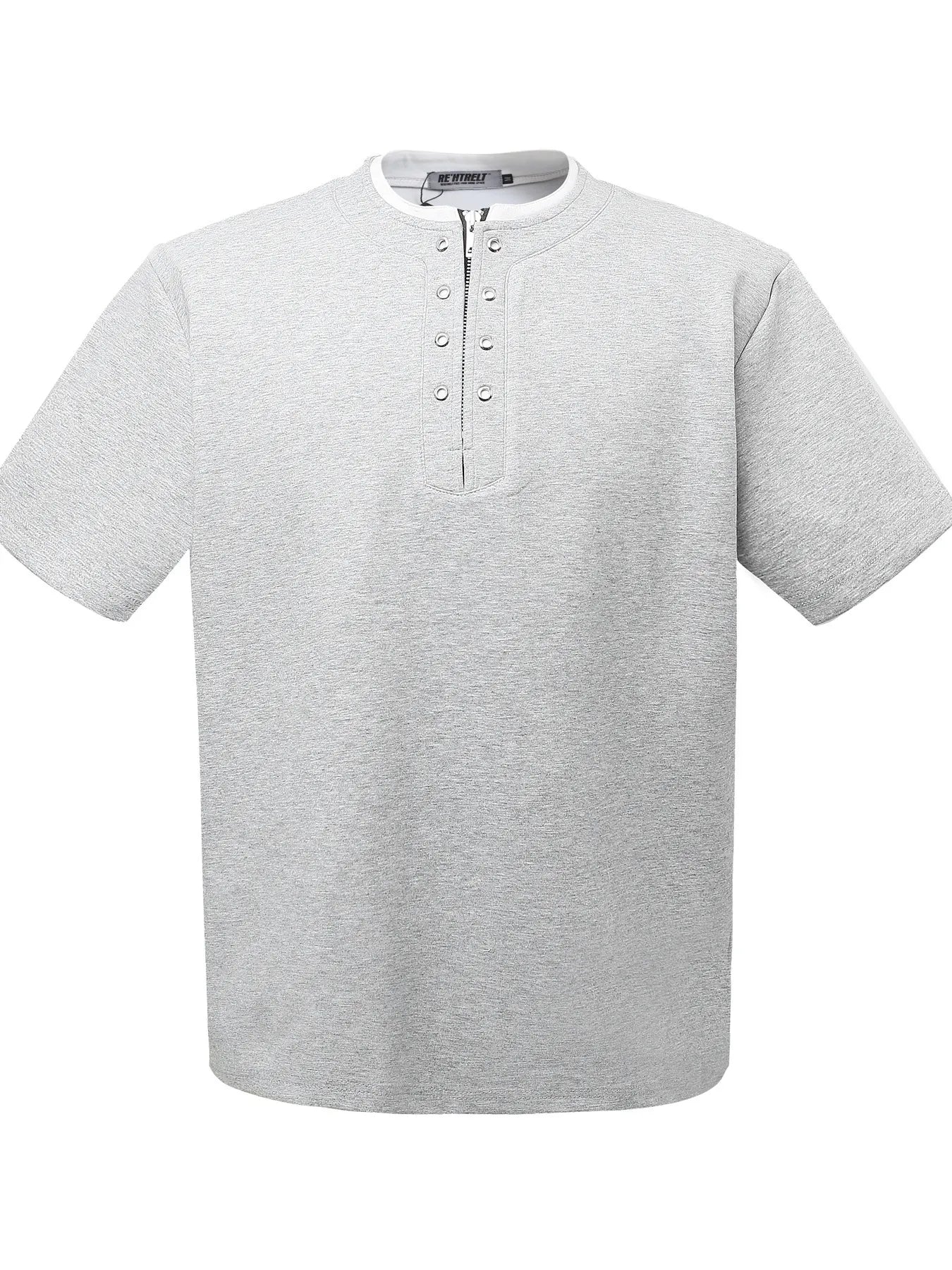 Men's Contrast Half Zip Short Sleeve T-Shirt Trendsi