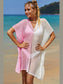 Double Take Openwork Contrast Slit Knit Cover Up nicholesgifts