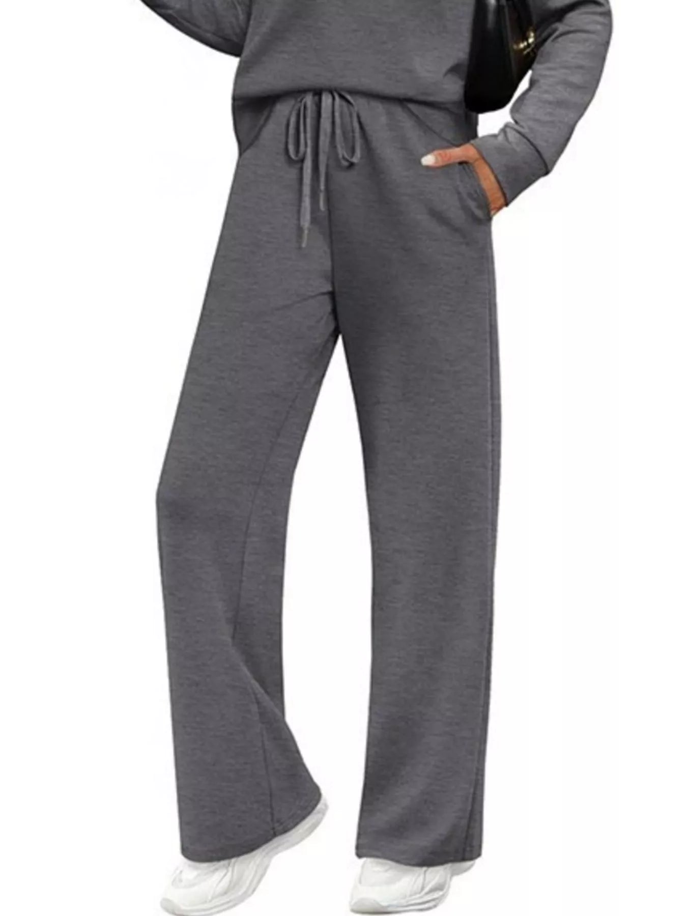 Full Size Long Sleeve Round Neck Top and Pants Set Plus Size nicholesgifts