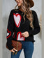 Women Angel Wings Heart Round Neck Long Sleeve Sweater nicholesgifts