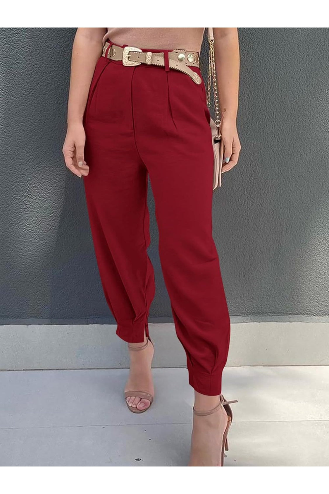 High Waist Cropped Pants nicholesgifts