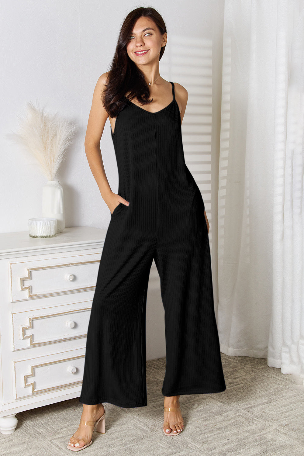 Basic Bae Full Size Spaghetti Strap V-Neck Jumpsuit nicholesgifts