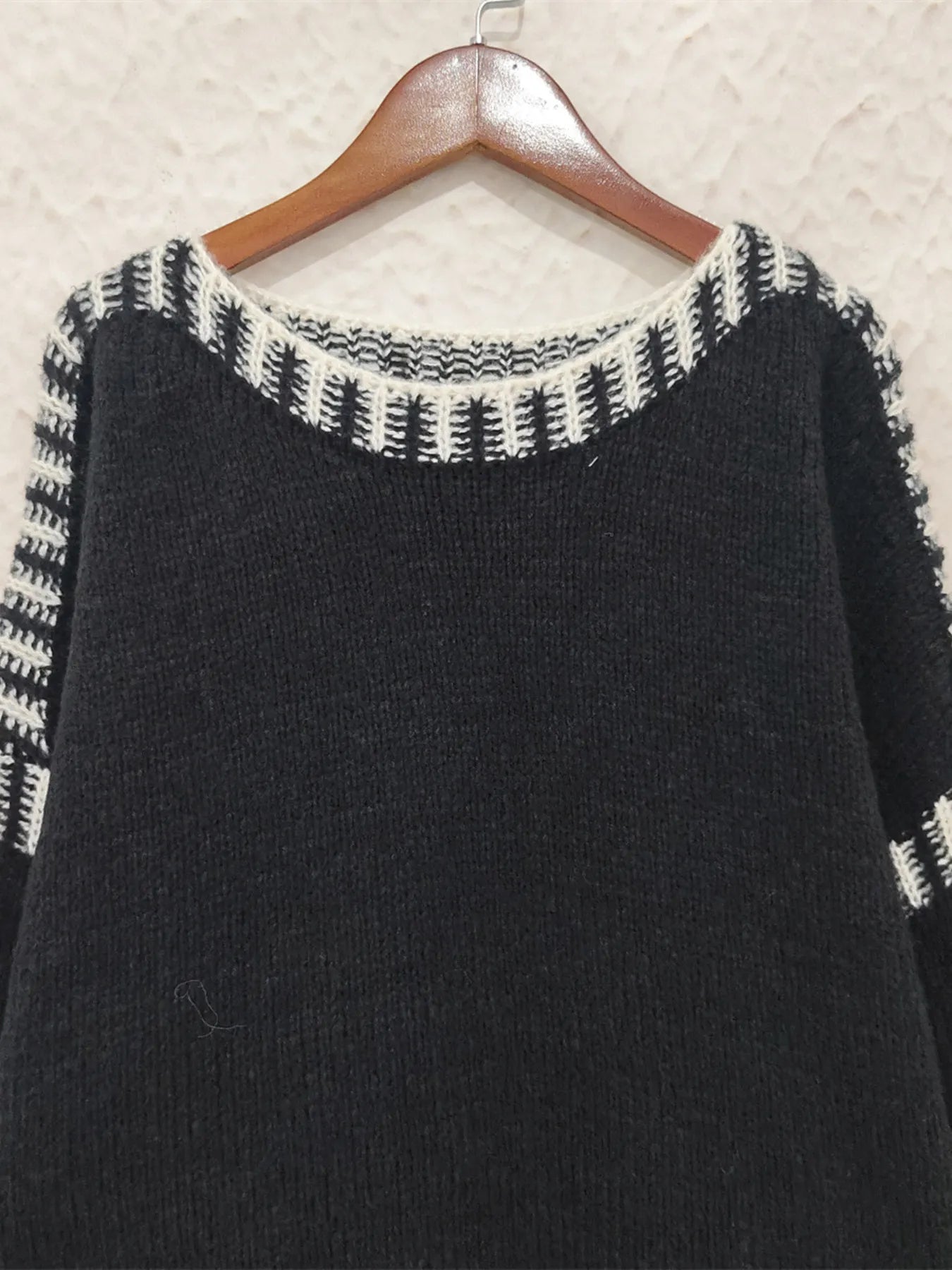 Contrast Trim Oversized Sweater
