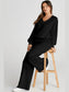 V-Neck Long Sleeve Top and Pants Active Set nicholesgifts