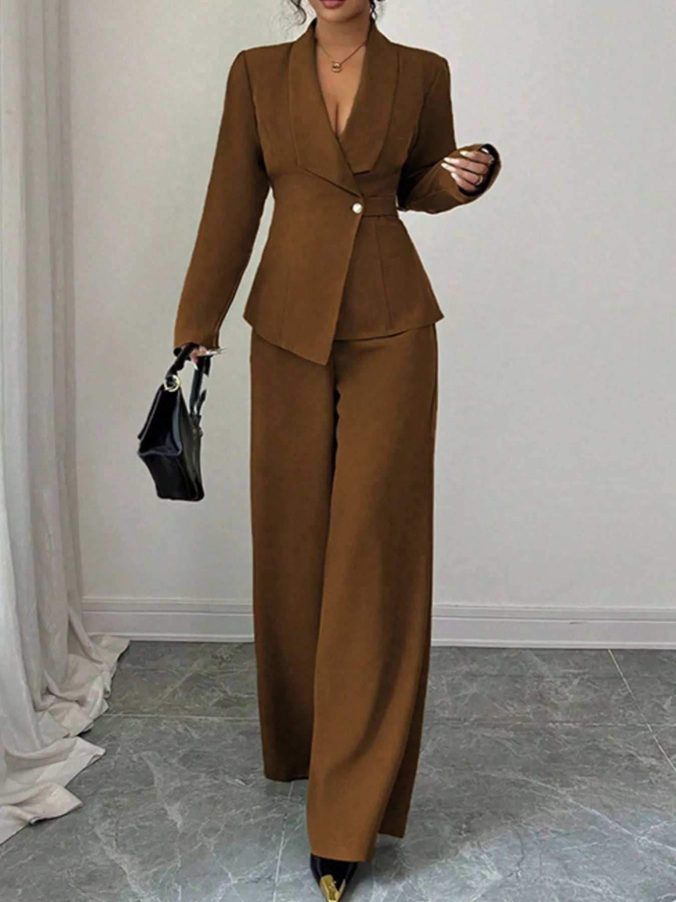 One Button Blazer and Pants Set nicholesgifts