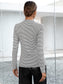 Ivy Lane Striped Buttoned V-Neck Long Sleeve Top nicholesgifts