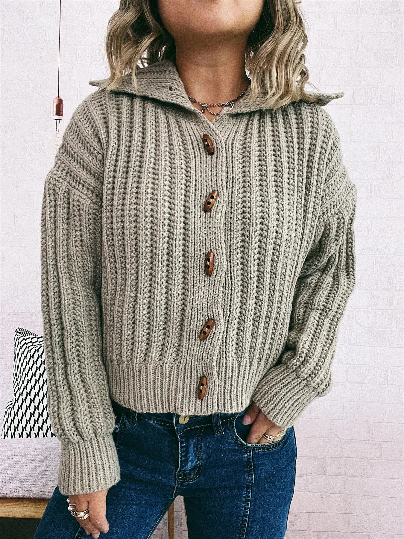 Button Up Long Sleeve Cardigan