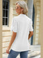 Women Eyelet Johnny Collar Puff Sleeve Blouse nicholesgifts