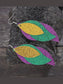 PU Leather Leaf Dangle Earrings nicholesgifts
