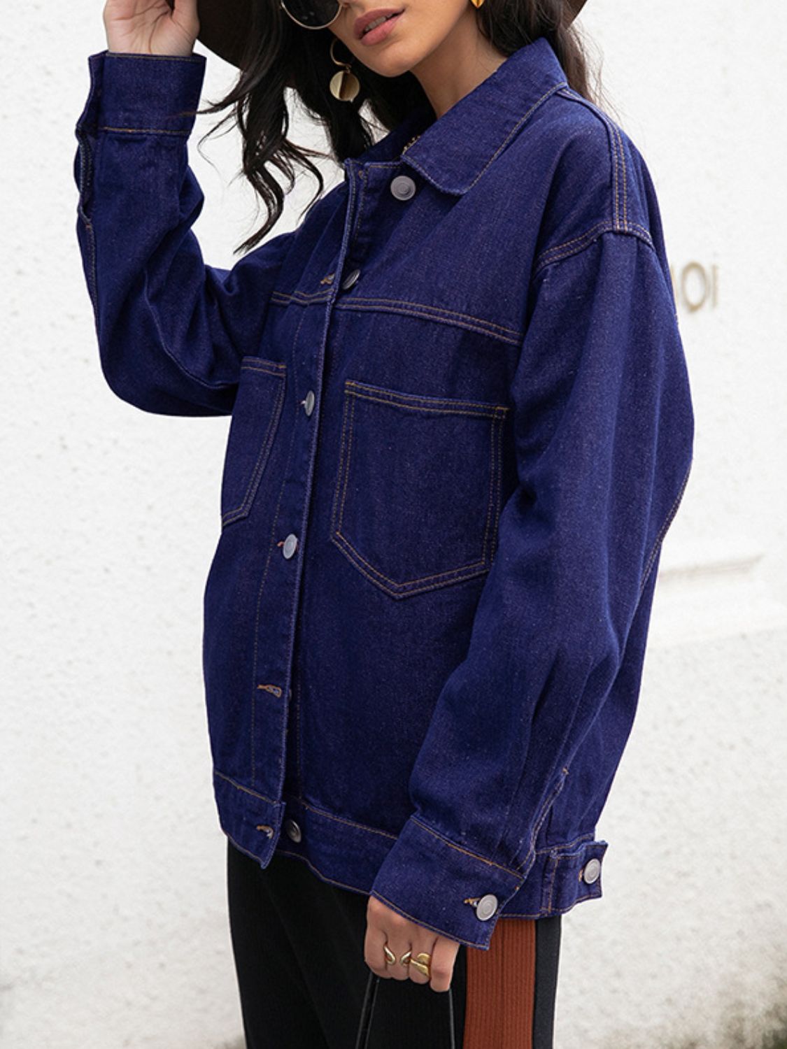 Buttoned Denim Jacket nicholesgifts