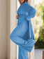 Full Size Slit Round Neck Long Sleeve Top and Pants Set nicholesgifts