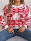 Christmas Element Round Neck Long Sleeve Sweater nicholesgifts