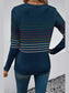 Striped Round Neck Long Sleeve T-Shirt nicholesgifts