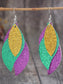 PU Leather Leaf Dangle Earrings nicholesgifts