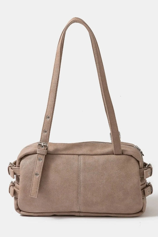 Fame Multi Grommet Belt Strap Rustic Rectangular Hand Bag Trendsi