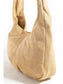 Fame Faux Suede Studded Trim Hobo Bag nicholesgifts