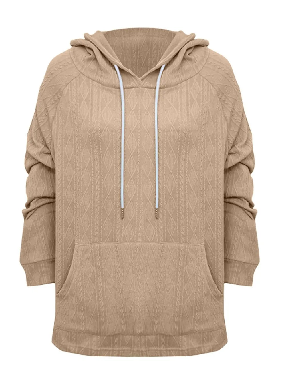 Full Size Drawstring Long Sleeve Hoodie Trendsi