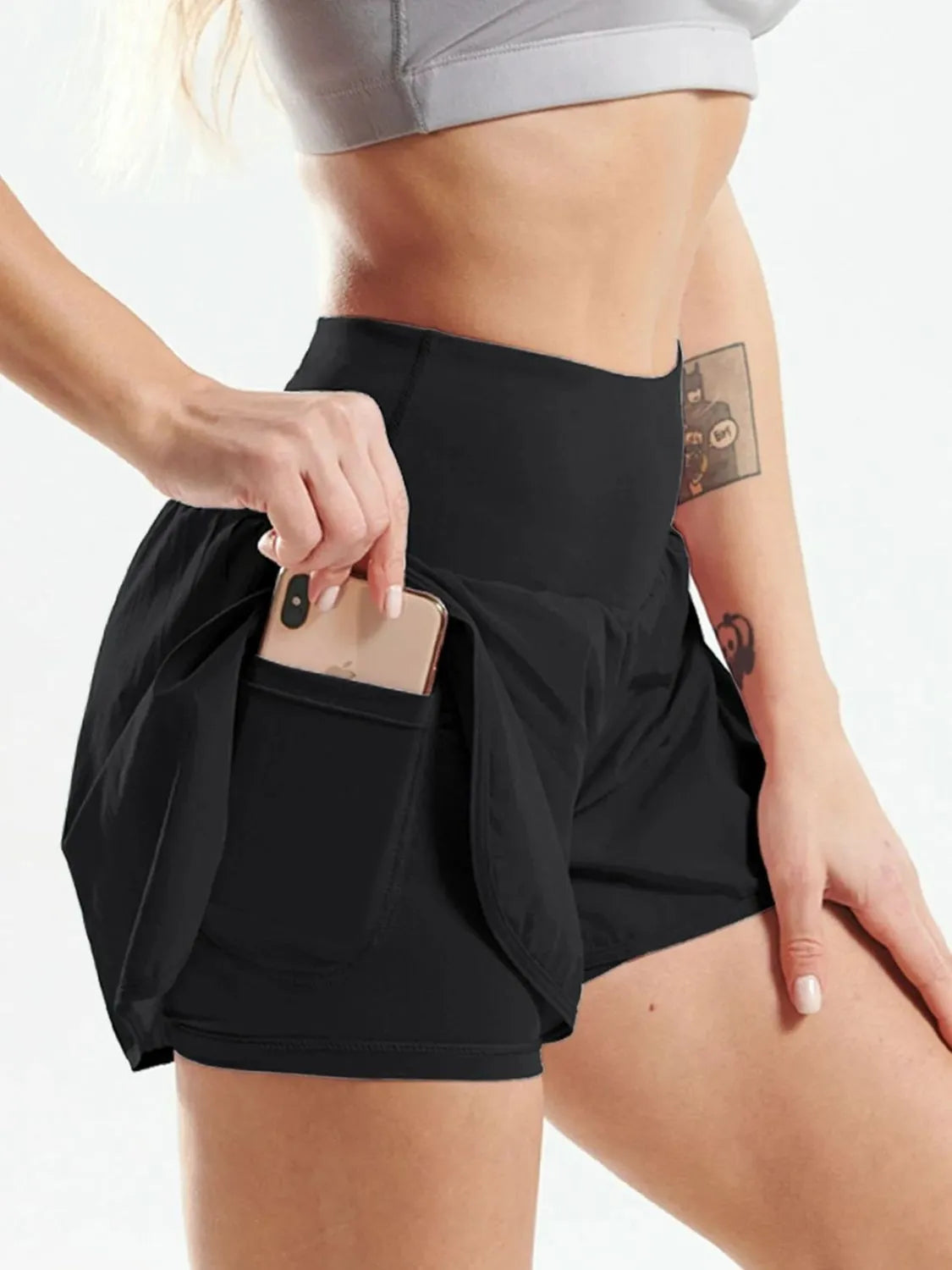 Pocketed High Waist Active Shorts Trendsi
