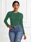 Round Neck Long Sleeve Bodysuit nicholesgifts