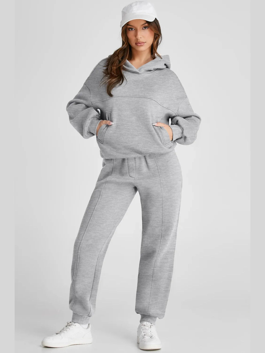 Dropped Shoulder Long Sleeve Hoodie and Pants Active Set nicholesgifts