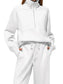 Women Half Zip Long Sleeve Top and Pants Set nicholesgifts