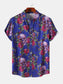 Men's Full Size Printed Short Sleeve Casual Shirt Plus Size nicholesgifts