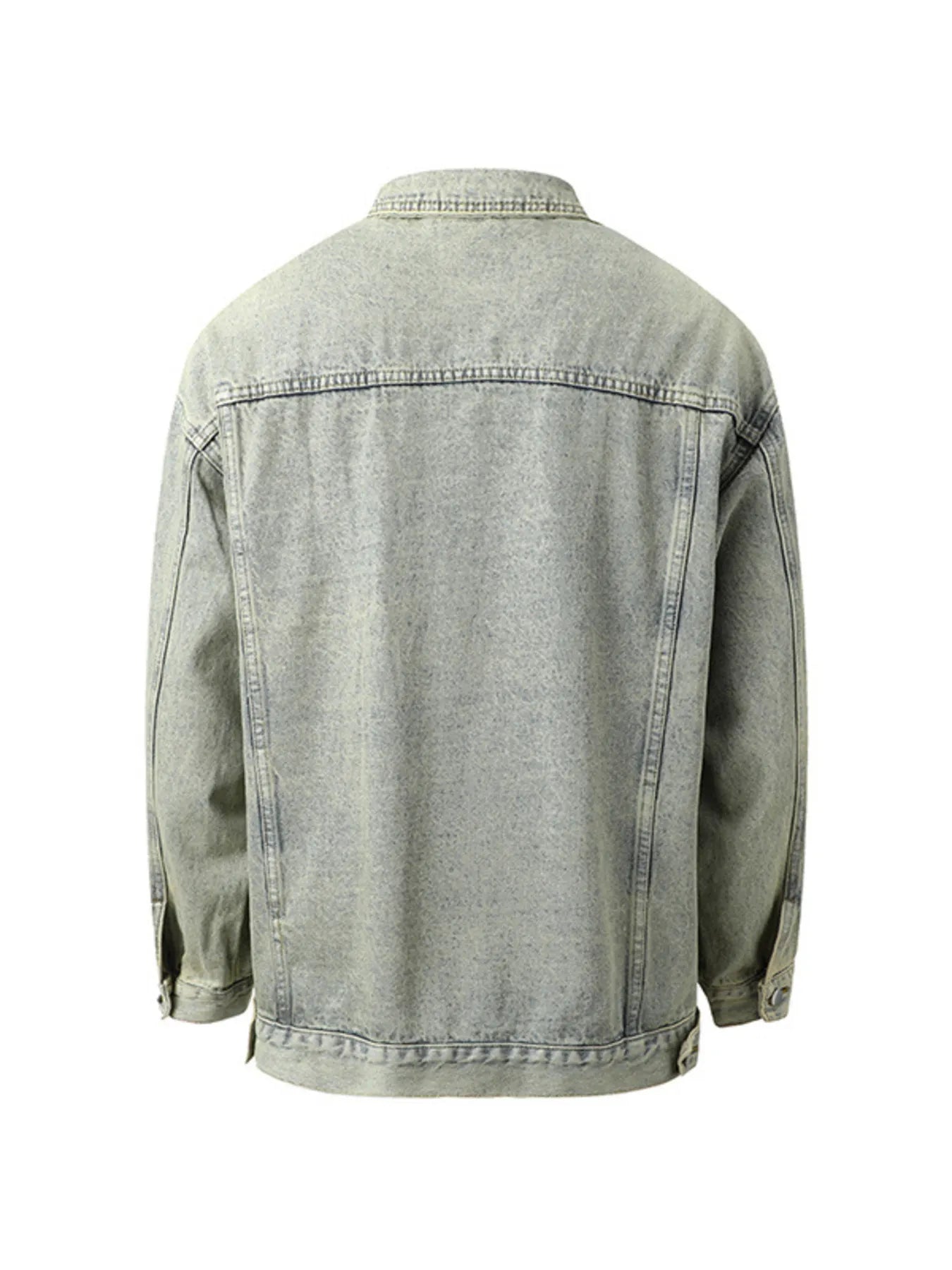 Men's Button Up Long Sleeve Denim Jacket Trendsi