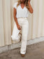V-Neck Lace Trim Top nicholesgifts