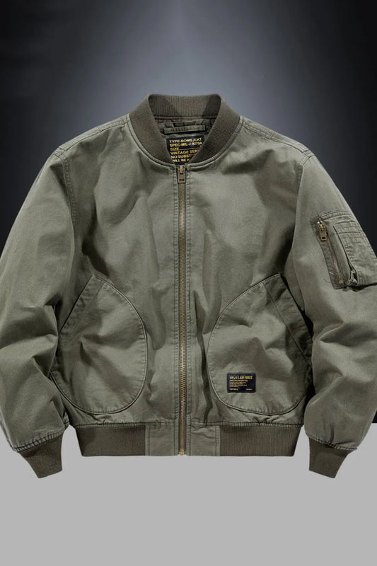 Men's Plus Size Zip Up Baseball Collar Bomber Jacket Trendsi