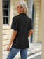 Women Eyelet Johnny Collar Puff Sleeve Blouse nicholesgifts