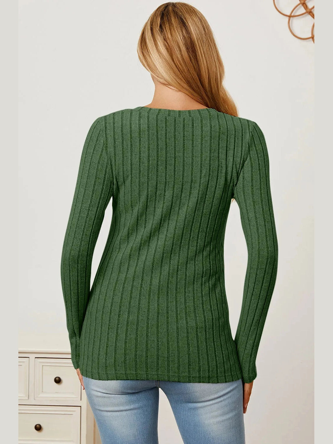 Basic Bae Full Size Ribbed V-Neck Long Sleeve T-Shirt nicholesgifts