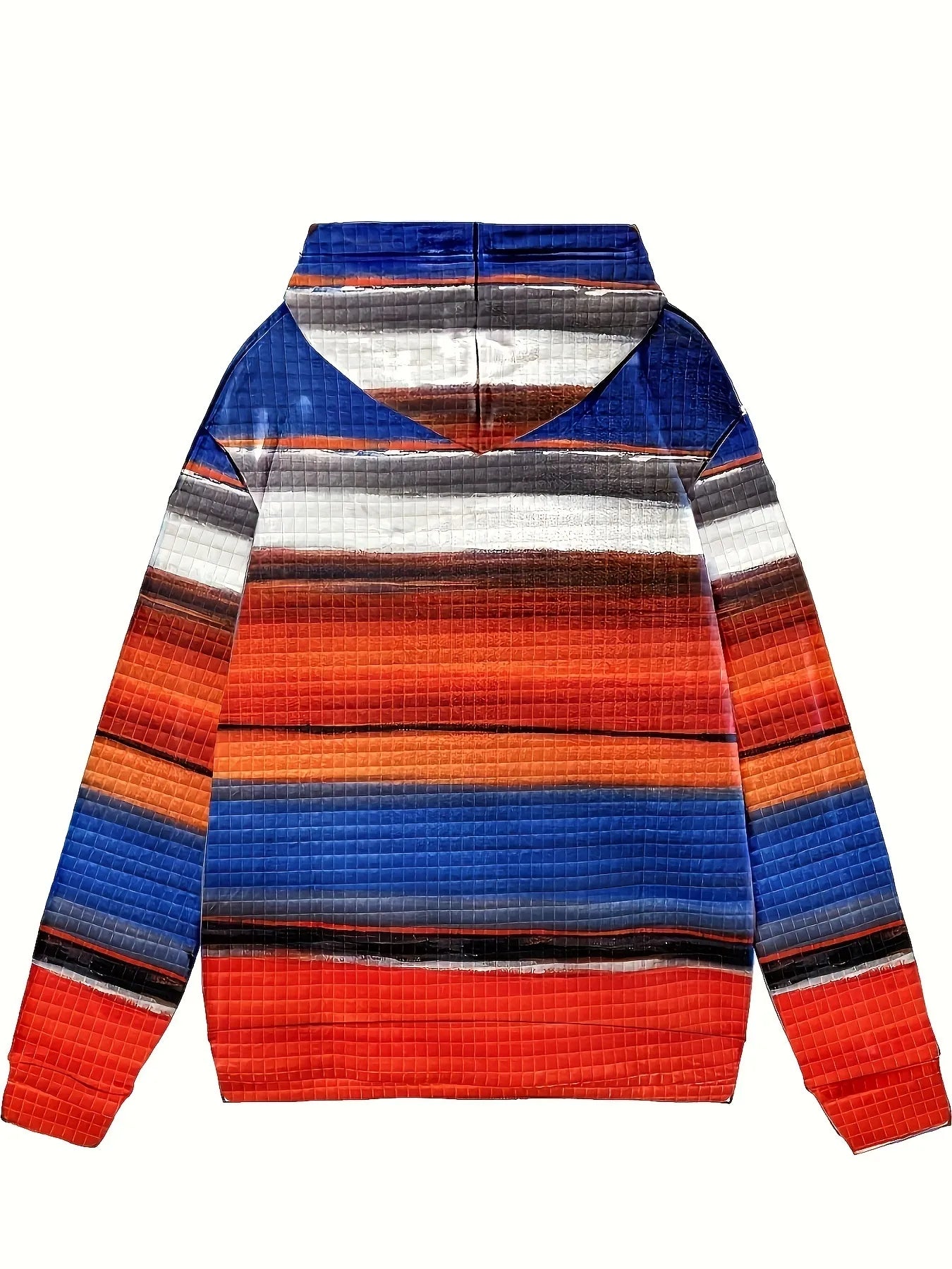 Drawstring Striped Kangaroo Pocket Hoodie