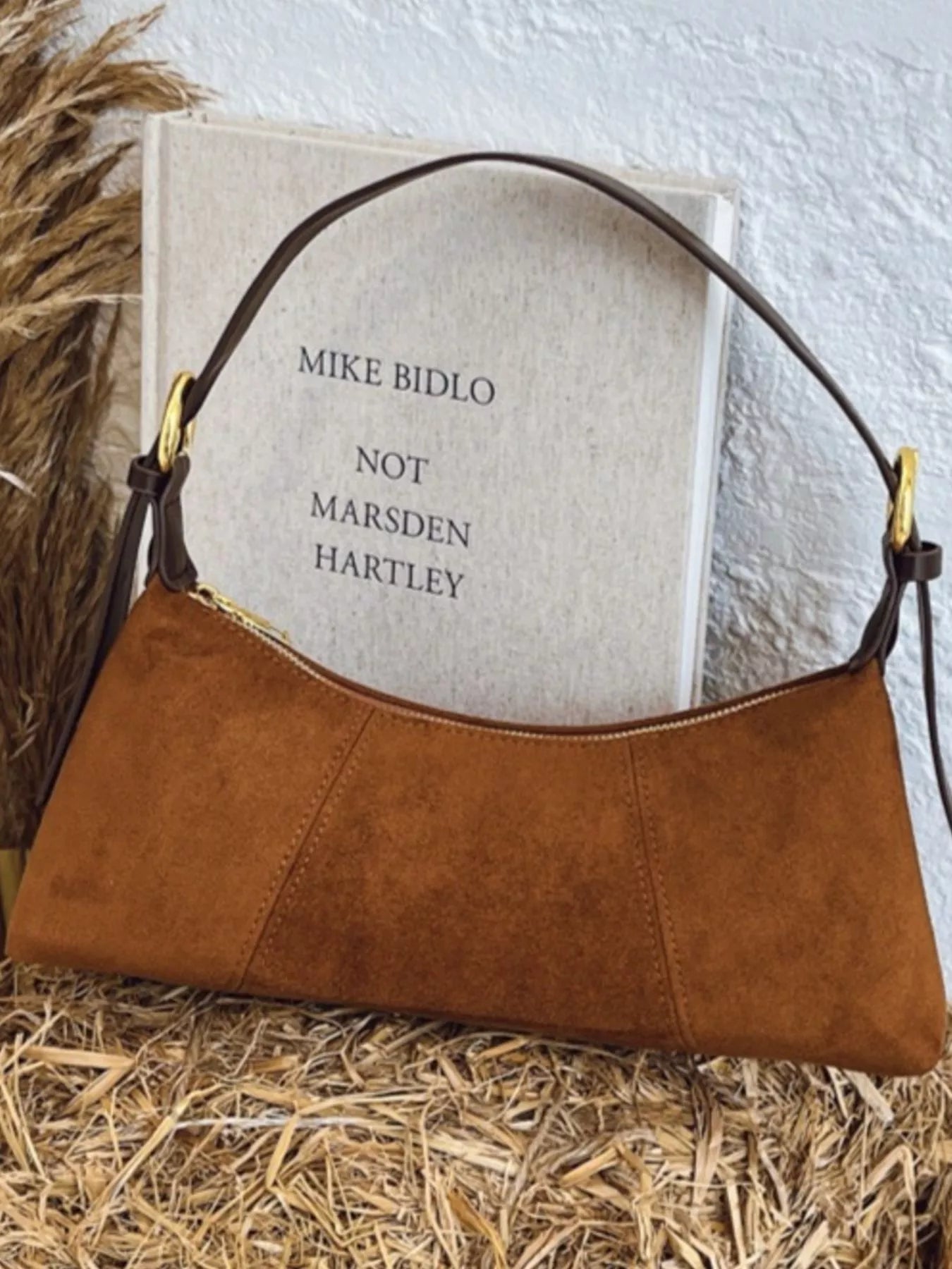 Vintage Suede Hobo Shoulder Bag nicholesgifts