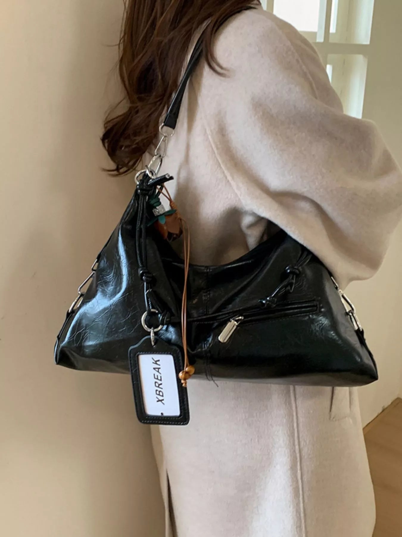 Vintage Style PU Leather Shoulder Bag nicholesgifts