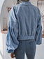 NicholesGifts Women Lantern Sleeve Cropped Corduroy Jacket nicholesgifts