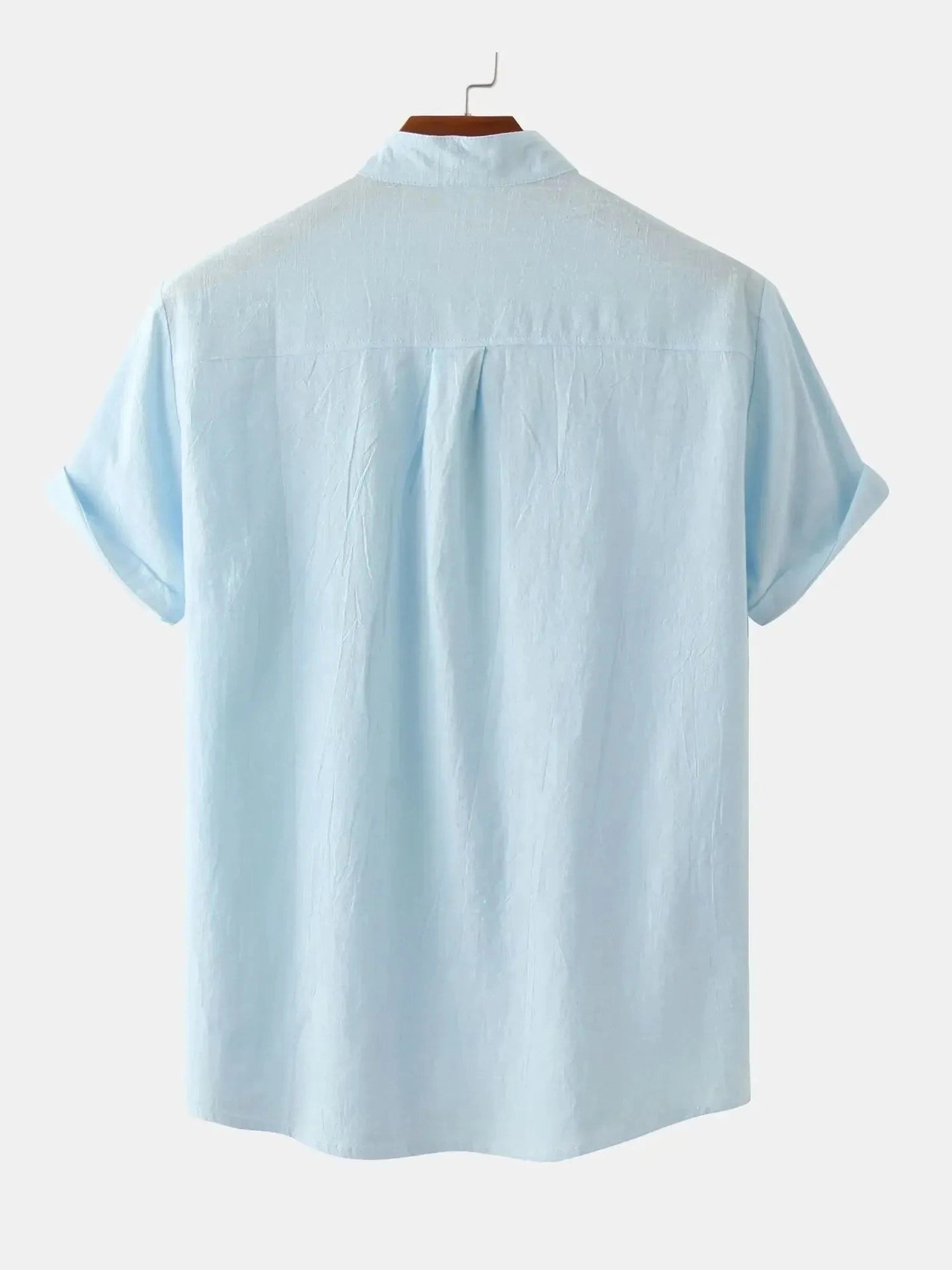 Men's Mandarin Collar Short Sleeve Henley Shirt NicholesGifts
