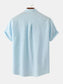 Men's Mandarin Collar Short Sleeve Henley Shirt nicholesgifts