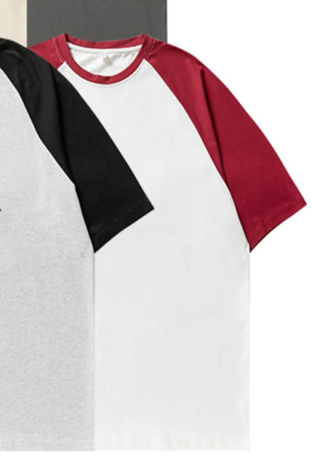 Men's Plus Size Contrast Round Neck Half Sleeve T-Shirt NicholesGifts