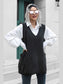 V-Neck Sleeveless Sweater Vest with Pocket nicholesgifts