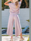 Striped Round Neck Short Sleeve Top and Pants Set nicholesgifts