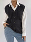 Cable-Knit Button-Up Sweater Vest nicholesgifts