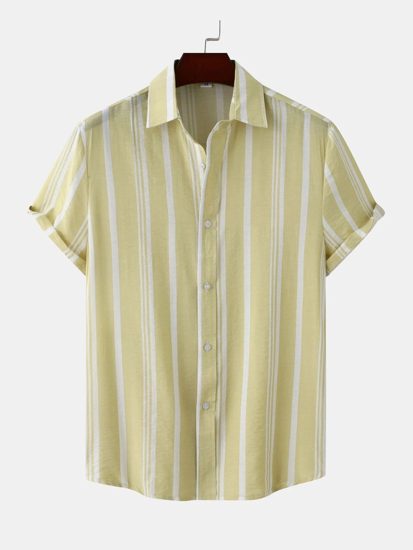 Men's Plus Size Striped Short Sleeve Button-Down Shirt NicholesGifts