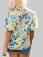 Printed Puff Sleeve Button Down Summer Shirt nicholesgifts