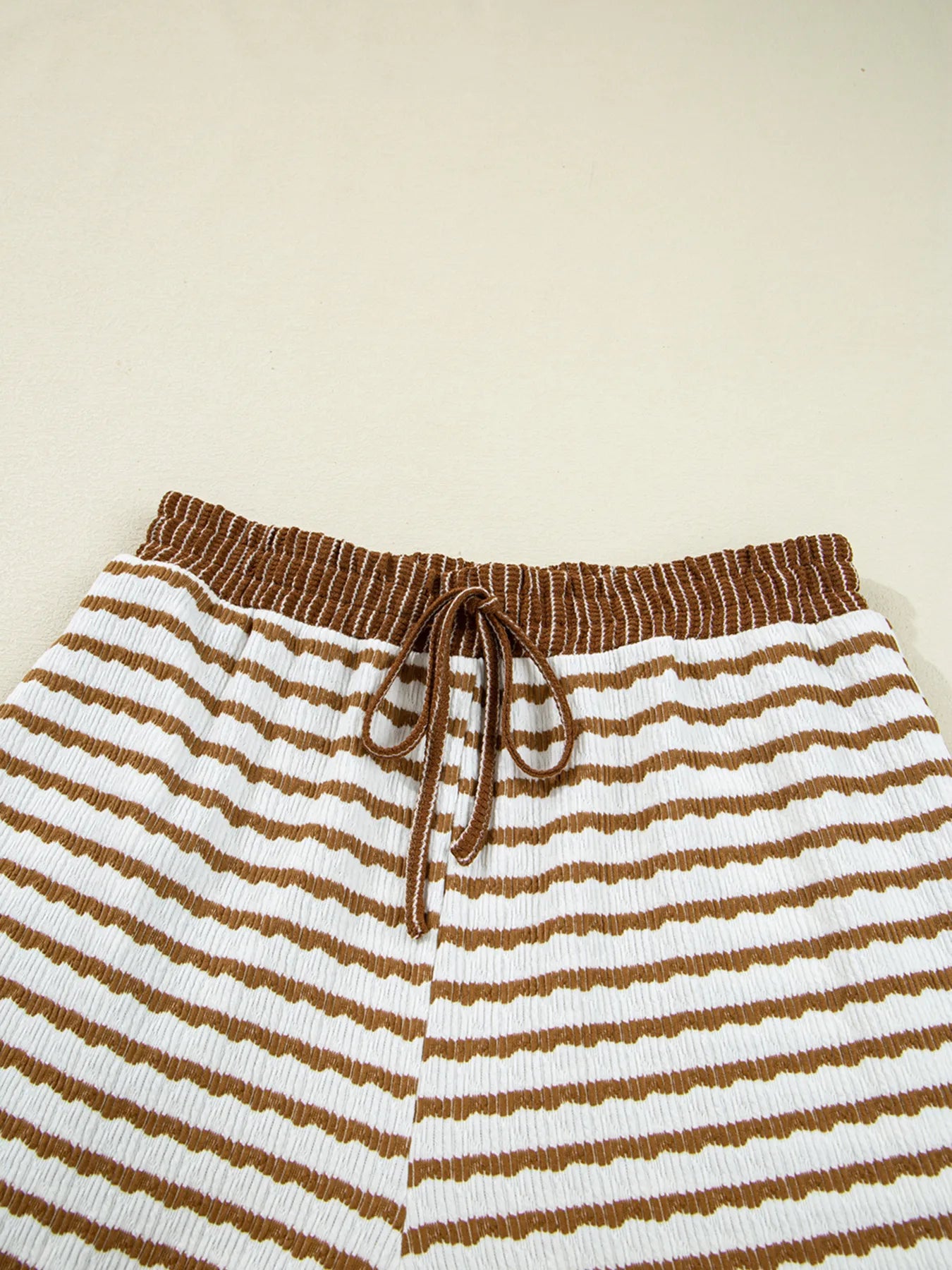 Stripe Collared Top and Drawstring Pant Set Trendsi