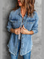 Button Up Pocketed Raw Hem Denim Jacket nicholesgifts