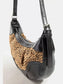 Fame Dark Spotted Leopard Print Half Moon Shoulder Bag nicholesgifts