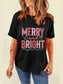 MERRY AND BRIGHT Round Neck Short Sleeve T-Shirt nicholesgifts