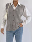 Cable-Knit Button-Up Sweater Vest nicholesgifts